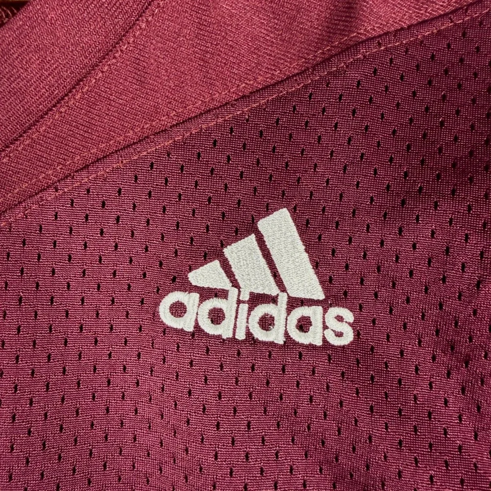 NEW Adidas Press overage Footbal Jersey Mens M Burgundy White Embroidered‎ Mesh